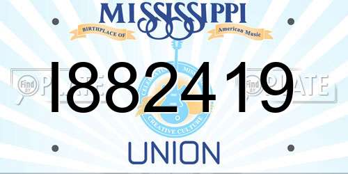 I882419 Mississippi License Plate