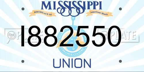 I882550 Mississippi License Plate