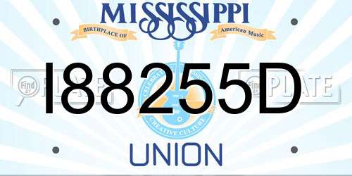 I88255D Mississippi License Plate