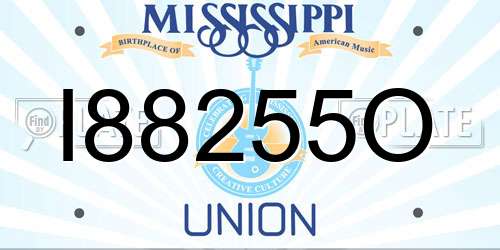 I88255O Mississippi License Plate