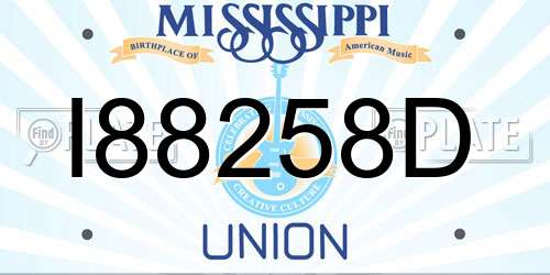 I88258D Mississippi License Plate
