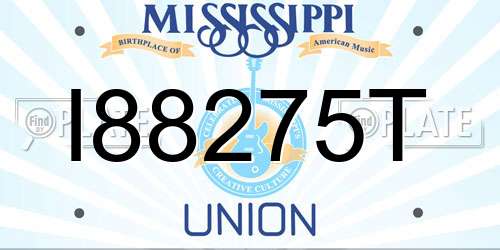 I88275T Mississippi License Plate