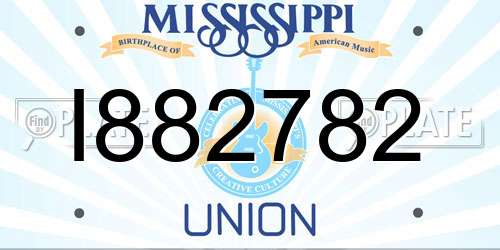 I882782 Mississippi License Plate