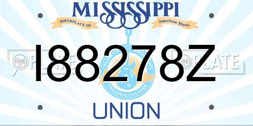 I88278Z Mississippi License Plate