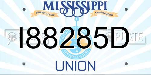 I88285D Mississippi License Plate