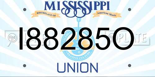 I88285O Mississippi License Plate