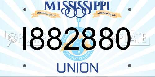 I882880 Mississippi License Plate