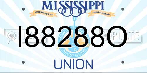 I88288O Mississippi License Plate