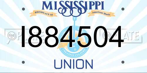 I884504 Mississippi License Plate