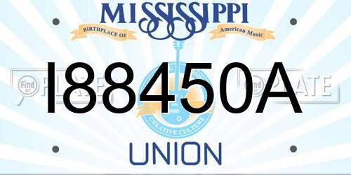 I88450A Mississippi License Plate