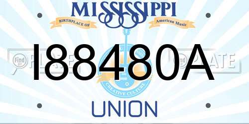I88480A Mississippi License Plate