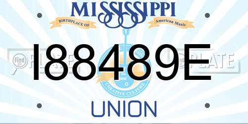 I88489E Mississippi License Plate