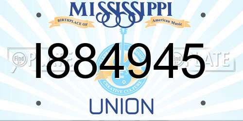 I884945 Mississippi License Plate