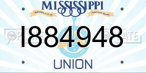 I884948 Mississippi License Plate