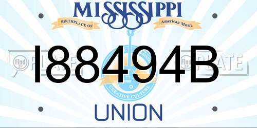 I88494B Mississippi License Plate