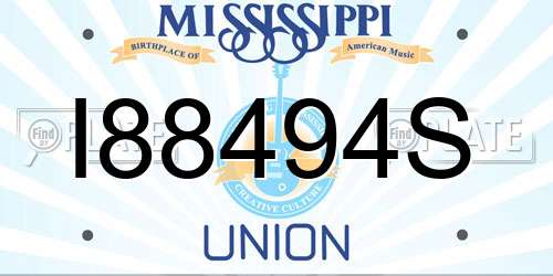 I88494S Mississippi License Plate