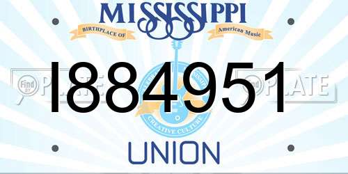 I884951 Mississippi License Plate