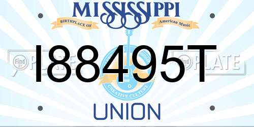I88495T Mississippi License Plate