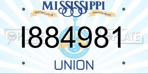 I884981 Mississippi License Plate