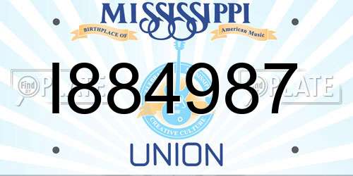 I884987 Mississippi License Plate