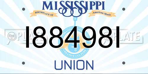 I88498I Mississippi License Plate