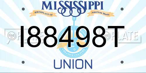 I88498T Mississippi License Plate