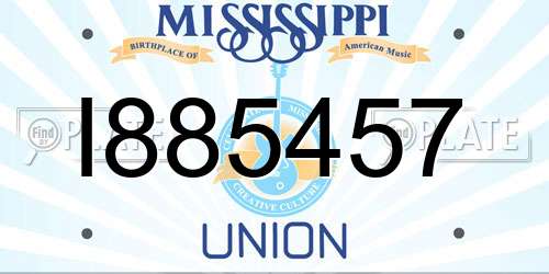 I885457 Mississippi License Plate