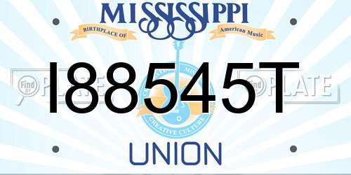 I88545T Mississippi License Plate