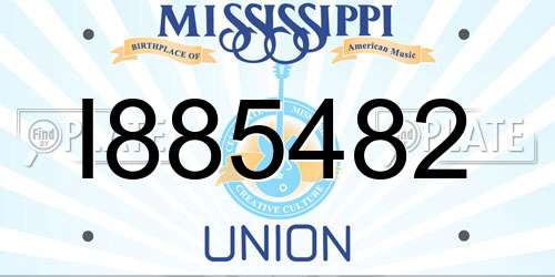 I885482 Mississippi License Plate