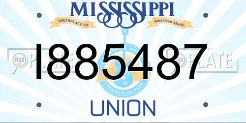 I885487 Mississippi License Plate
