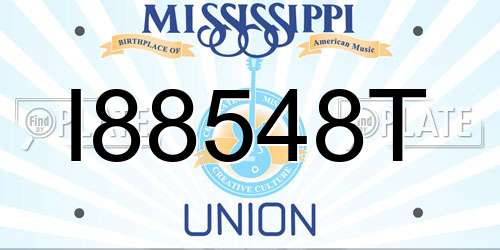 I88548T Mississippi License Plate