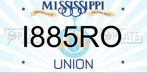I885RO Mississippi License Plate