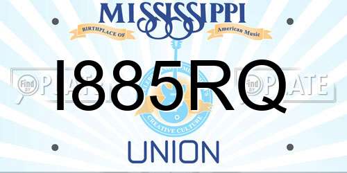 I885RQ Mississippi License Plate