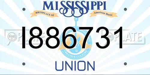 I886731 Mississippi License Plate