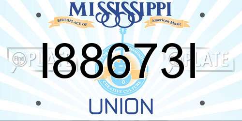 I88673I Mississippi License Plate