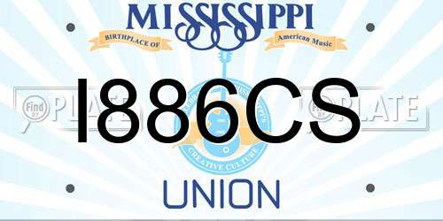 I886CS Mississippi License Plate
