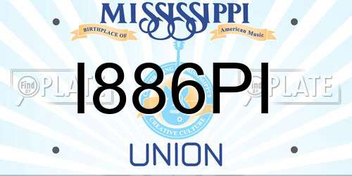 I886PI Mississippi License Plate