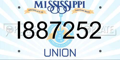 I887252 Mississippi License Plate