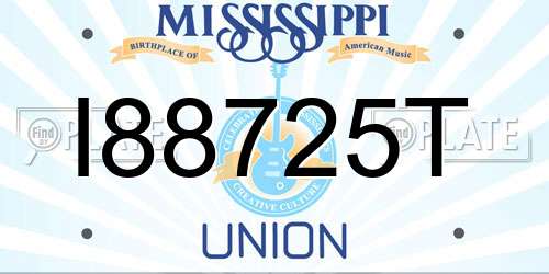 I88725T Mississippi License Plate