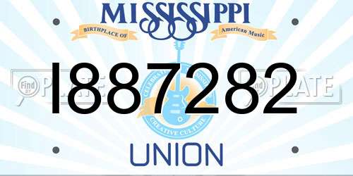I887282 Mississippi License Plate