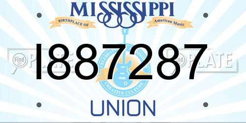 I887287 Mississippi License Plate