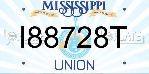 I88728T Mississippi License Plate
