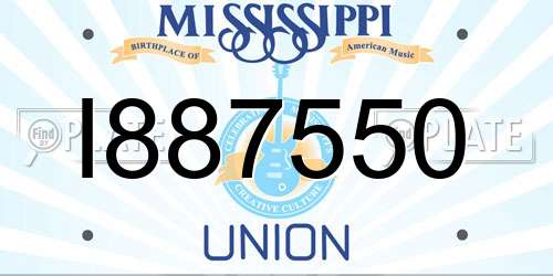 I887550 Mississippi License Plate