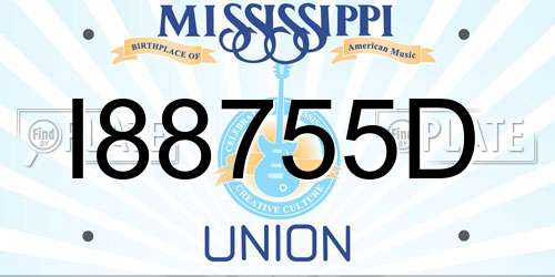 I88755D Mississippi License Plate