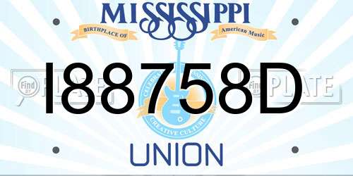 I88758D Mississippi License Plate