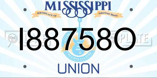 I88758O Mississippi License Plate