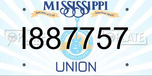 I887757 Mississippi License Plate