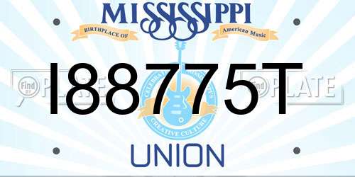 I88775T Mississippi License Plate