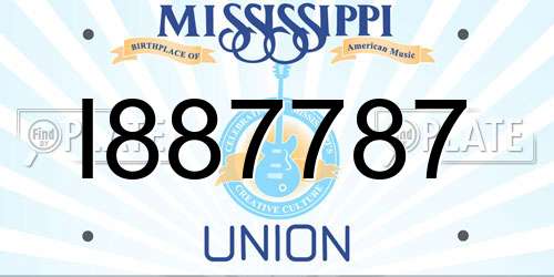 I887787 Mississippi License Plate