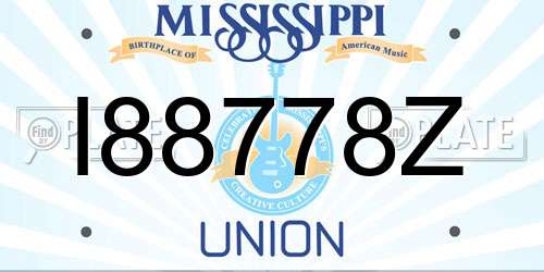I88778Z Mississippi License Plate